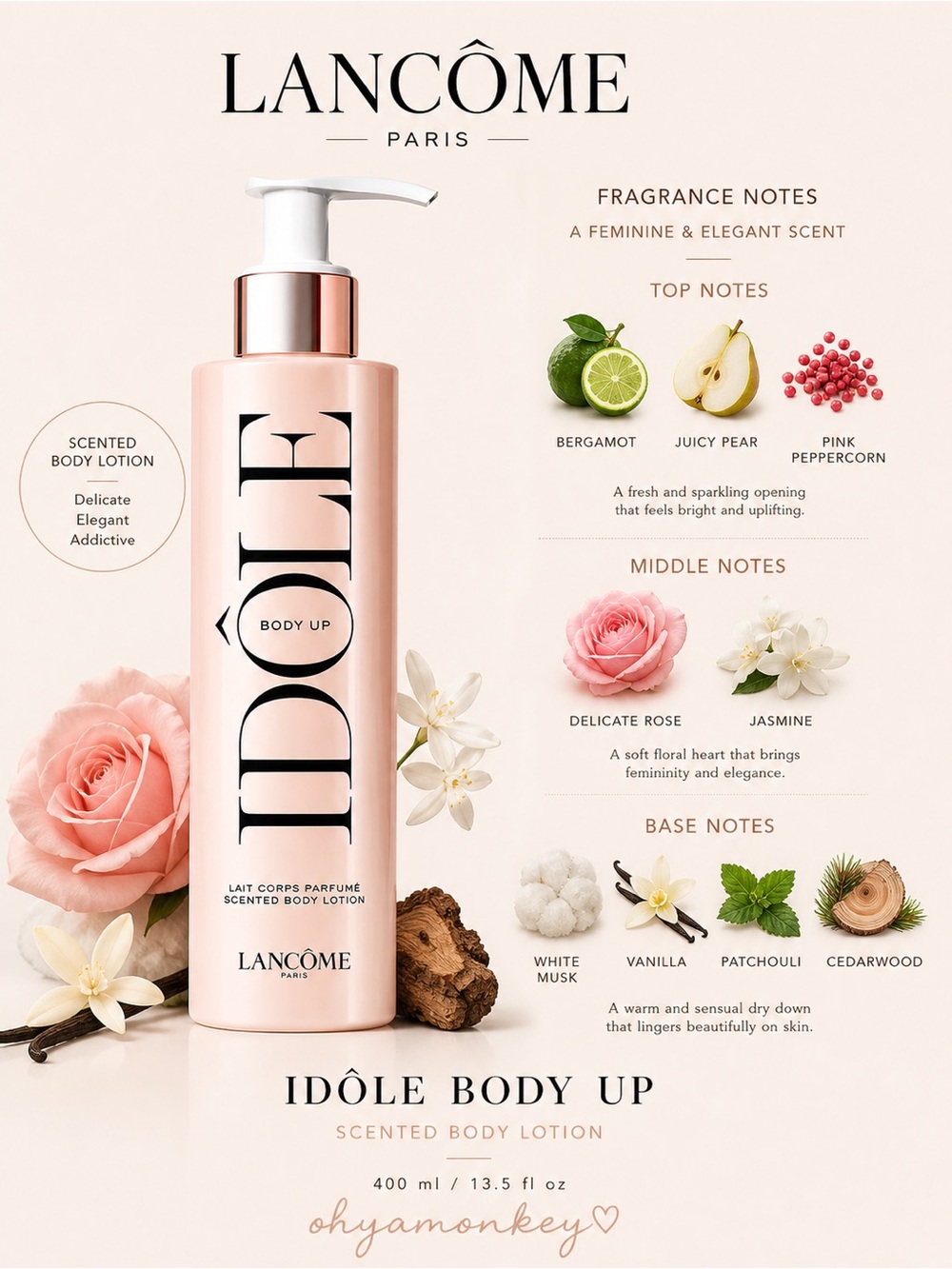 Lancôme Idôle Body Up Scented Body Lotion $60